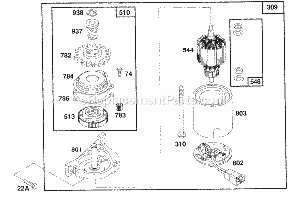 Briggs and Stratton 121802-0106-01 Engine Electric Starter Diagram