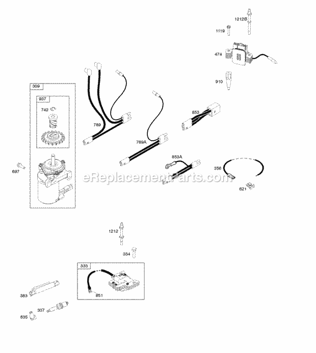 Briggs and Stratton 121Q02-0125-F1 Engine Alternator Electric Starter Ignition Diagram