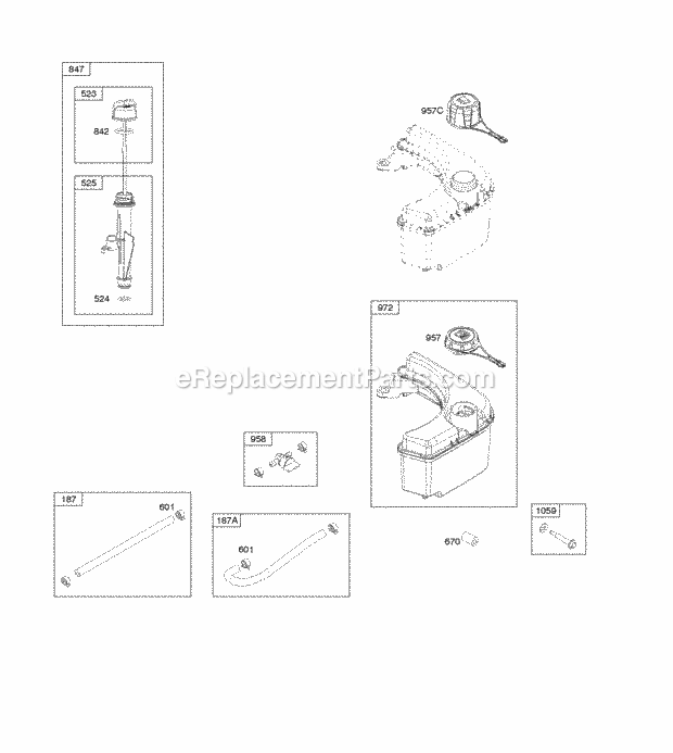 Briggs and Stratton 121Q07-0136-F1 Engine Fuel Supply Lubrication Diagram