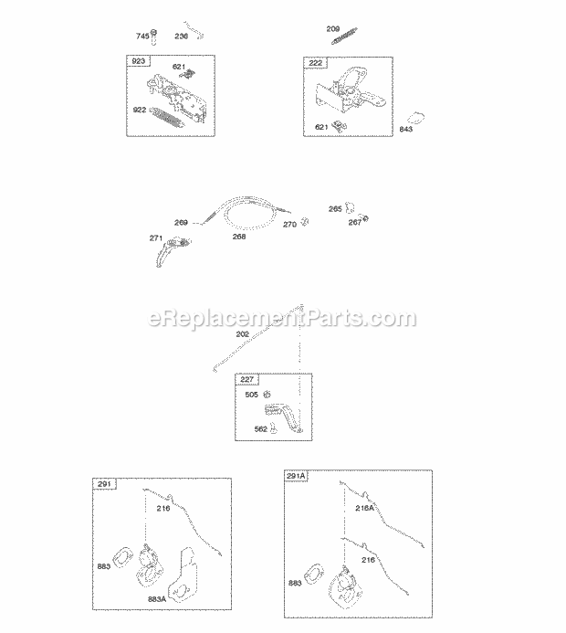 Briggs and Stratton 121S02-0117-F1 Engine Controls Governor Spring Thermostat Diagram