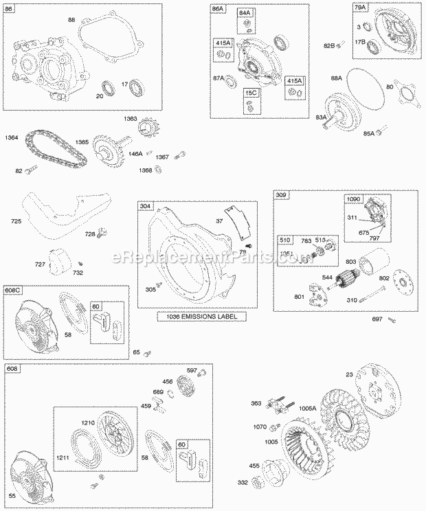 Briggs and Stratton 122467-0229-01 Engine Blower Housing Electric Starter Flywheel Gear Reduction Rewind Starter Diagram