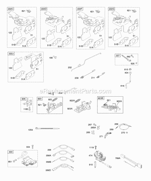 Briggs and Stratton 122602-0150-E1 Engine Controls Flywheel Brake Governor Spring Ignition Diagram