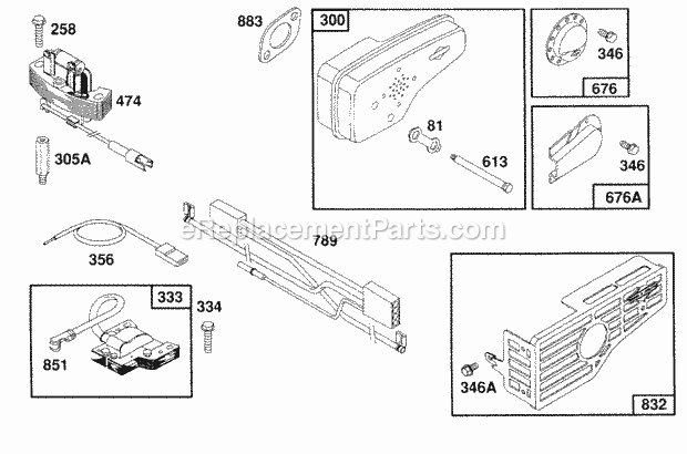 Briggs and Stratton 122802-0431-01 Engine Muffler Electrical Diagram