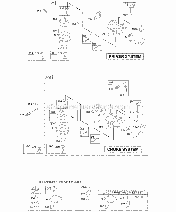 Briggs and Stratton 122H02-0220-B1 Engine Carburetor Diagram