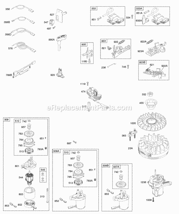 Briggs and Stratton 122K02-0134-E1 Engine Alternator Electric Starter Electrical Flywheel Flywheel Brake Ignition Diagram