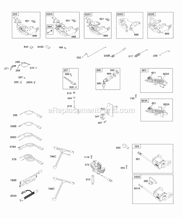 Briggs & Stratton 122M02-0129-F1 Engine Controls Electrical Flywheel Brake Ignition Diagram