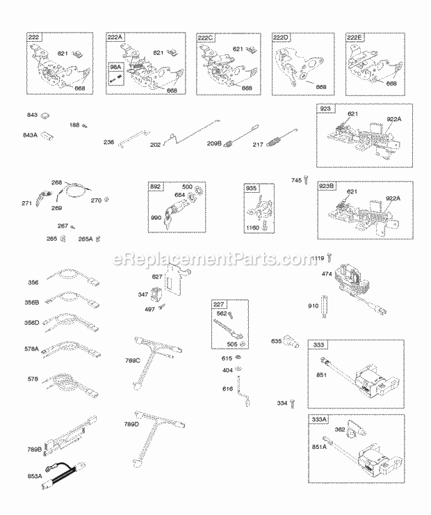 Briggs and Stratton 122T02-0113-B1 Engine Controls Electrical Flywheel Brake Ignition Diagram