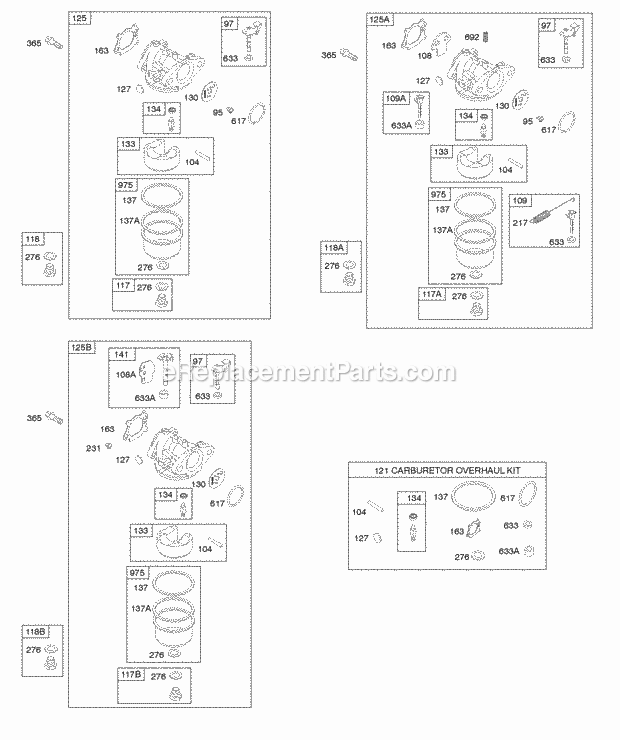 Briggs and Stratton 122T02-2049-B1 Engine Carburetor Diagram