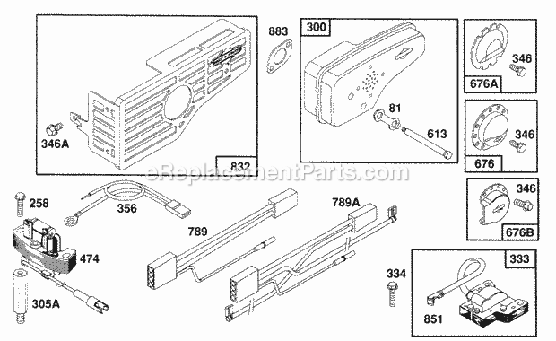 Briggs and Stratton 123702-0106-01 Engine Muffler Electrical Diagram