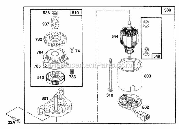 Briggs and Stratton 123702-0106-01 Engine Electric Starter Diagram