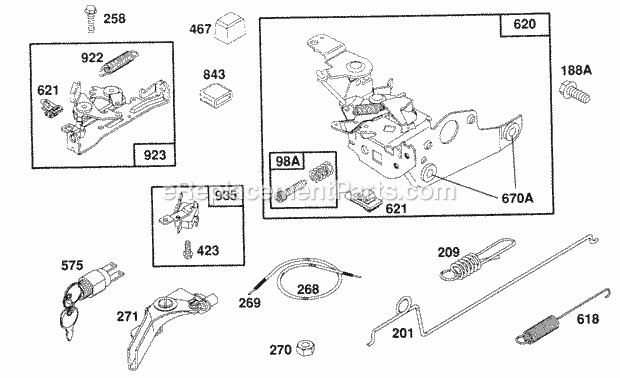 Briggs and Stratton 123702-0111-01 Engine Control Bracket Assy Brake Diagram