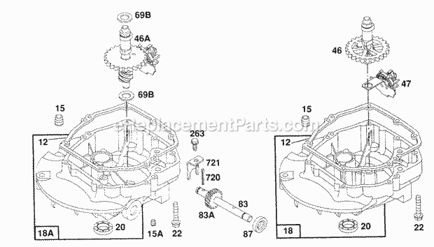 Briggs & Stratton 123807-0217-01 Engine Sump Base Assemblies Diagram