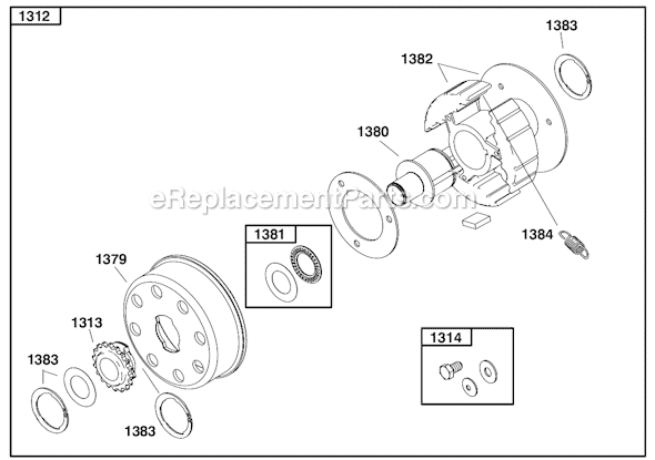 Briggs and Stratton 124335 Series Engine Page H Diagram