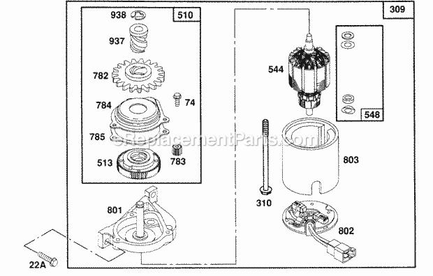 Briggs and Stratton 124702-0101-01 Engine Electric Starter Diagram