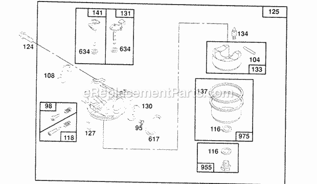 Briggs and Stratton 124702-0108-01 Engine Carburetor Assembly Diagram