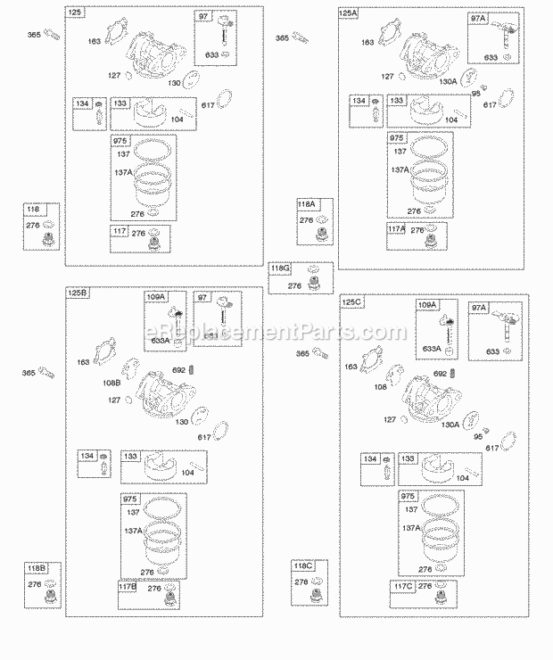 Briggs and Stratton 124T02-3853-B2 Engine Carburator Diagram