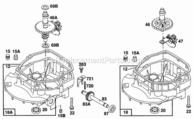 Briggs and Stratton 125702-0113-01 Engine Sump Base Assemblies Diagram