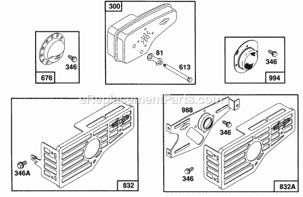 Briggs and Stratton 125702-0113-01 Engine MufflersDeflectors Diagram