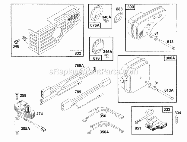 Briggs and Stratton 126882-0407-01 Engine MufflersDeflectorsElect Diagram