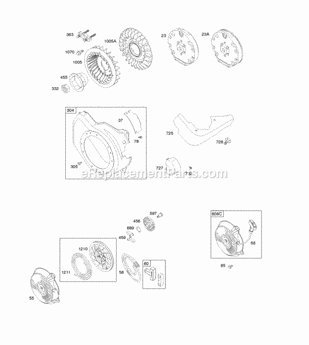 Briggs and Stratton 127302-0112-B8 Engine Blower Housing Flywheel Diagram