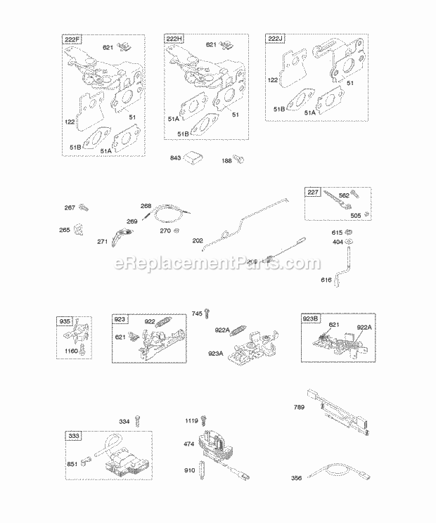 Briggs and Stratton 128602-0100-B1 Engine Controls Flywheel Brake Governor Spring Ignition Diagram