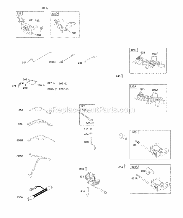 Briggs and Stratton 128T02-0113-B1 Engine Controls Electrical Flywheel Brake Ignition Diagram