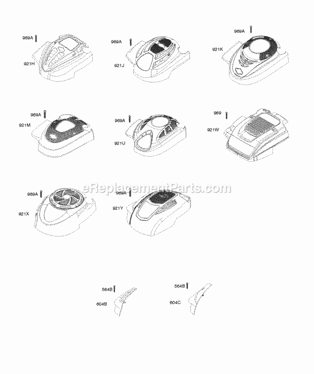 Briggs and Stratton 128T02-0114-B1 Engine Blower Housing-Shrouds Diagram