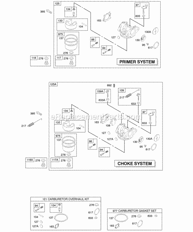 Briggs and Stratton 129802-2824-01 Engine Carburator Diagram