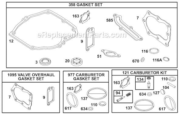 Briggs and Stratton 12A800 Series Engine Page J Diagram