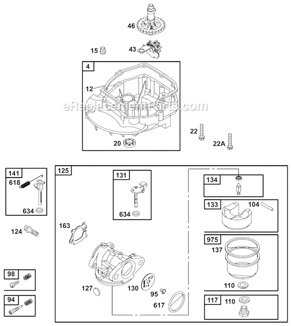 Briggs and Stratton 12A800 Series Engine Page C Diagram