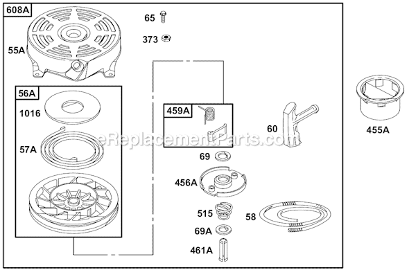 Briggs and Stratton 12A800 Series Engine Page I Diagram