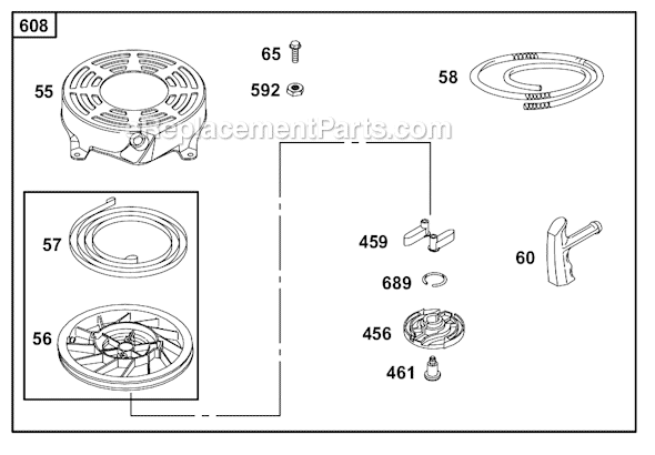 Briggs and Stratton 12C700 Series Engine Page H Diagram