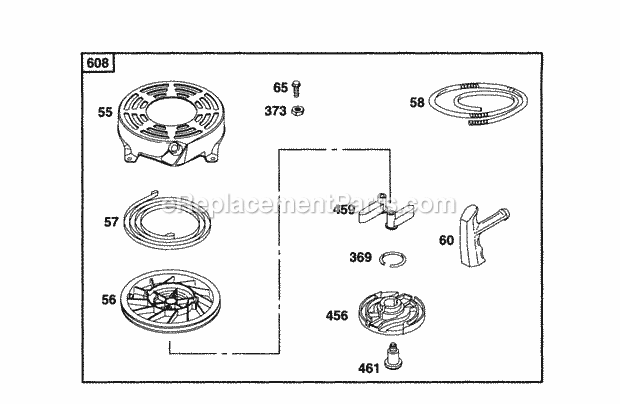 Briggs and Stratton 12E702-0664-01 Engine Rewind Assy Diagram