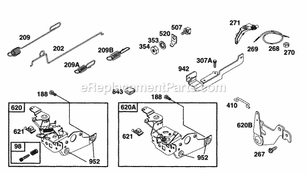 Briggs and Stratton 12E702-0664-01 Engine Controls Diagram