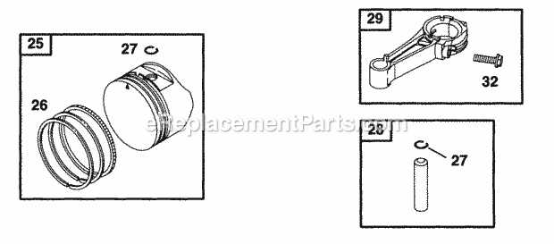 Briggs and Stratton 12E782-0632-01 Engine Piston Grp Diagram