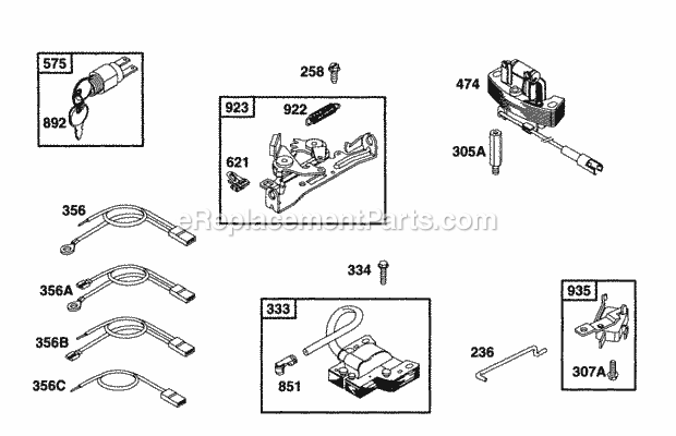 Briggs and Stratton 12E782-0632-01 Engine Controls Brake Elect Diagram