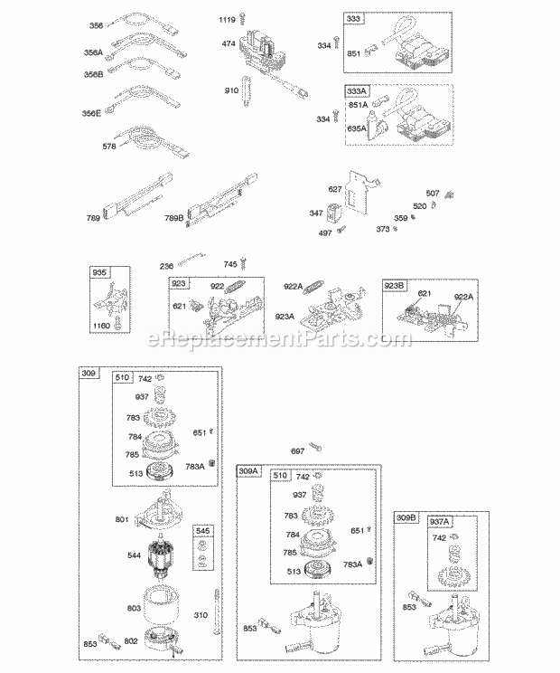 Briggs and Stratton 12G802-1947-E1 Engine Alternator Brake Electric Starter Electrical Ignition Diagram