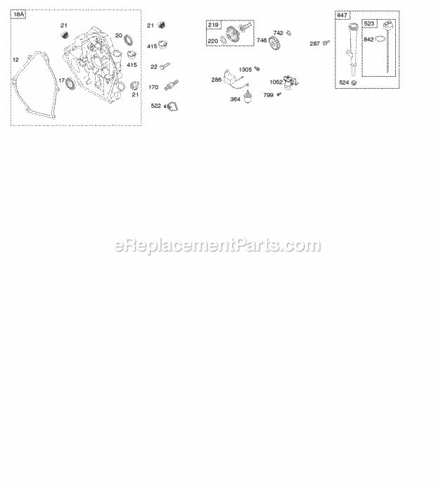 Briggs and Stratton 12H232-0111-B8 Engine Crankcase Cover Lubrication Diagram