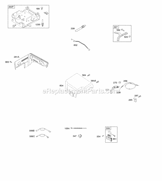 Briggs and Stratton 12H232-0112-B8 Engine Controls Governor Spring Ignition Diagram