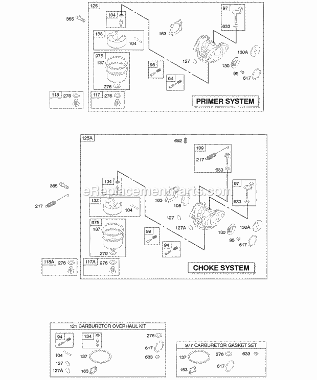 Briggs and Stratton 12J802-0874-01 Engine Carburetor Diagram