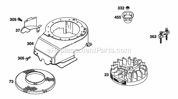 Briggs and Stratton 12K702-0109-01 Engine Blower Hsg Flywheel Diagram