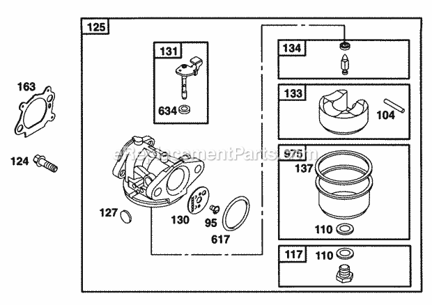 Briggs and Stratton 12K702-0109-01 Engine Carburetor Assy Diagram