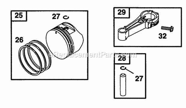 Briggs and Stratton 12K702-0109-01 Engine Piston Grp Diagram