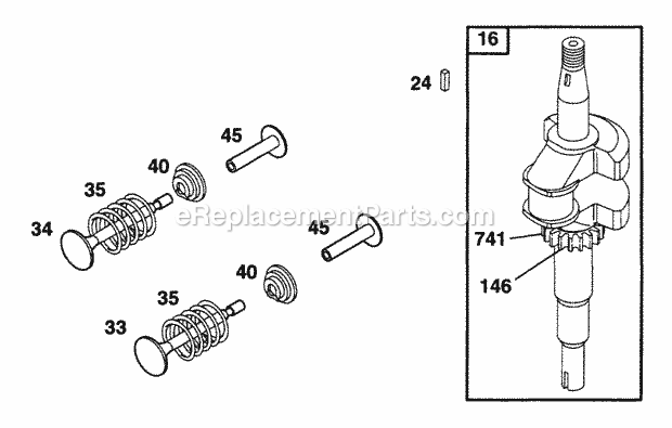 Briggs and Stratton 12M802-0850-A1 Engine Crankshaft Diagram