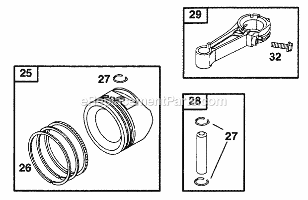 Briggs and Stratton 12M802-5509-A1 Engine Piston Grp Diagram