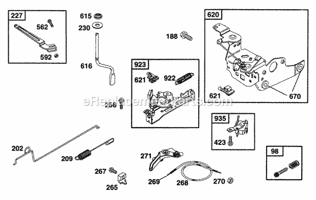 Briggs and Stratton 12M802-5518-A1 Engine Controls Brake Diagram