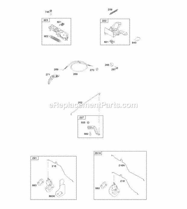 Briggs and Stratton 12Q902-0160-B1 Engine Controls Governor Spring Thermostat Diagram