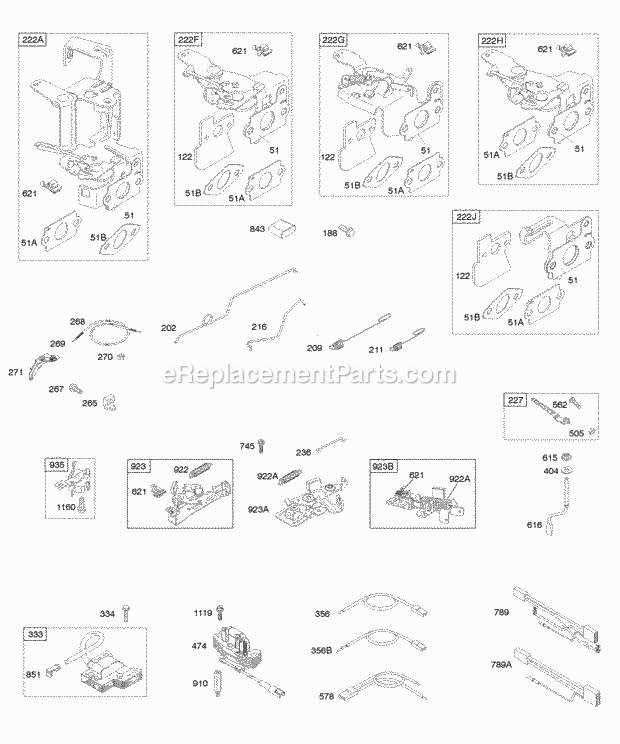 Briggs and Stratton 12S502-0005-E1 Engine Controls Flywheel Brake Governor Spring Ignition Diagram