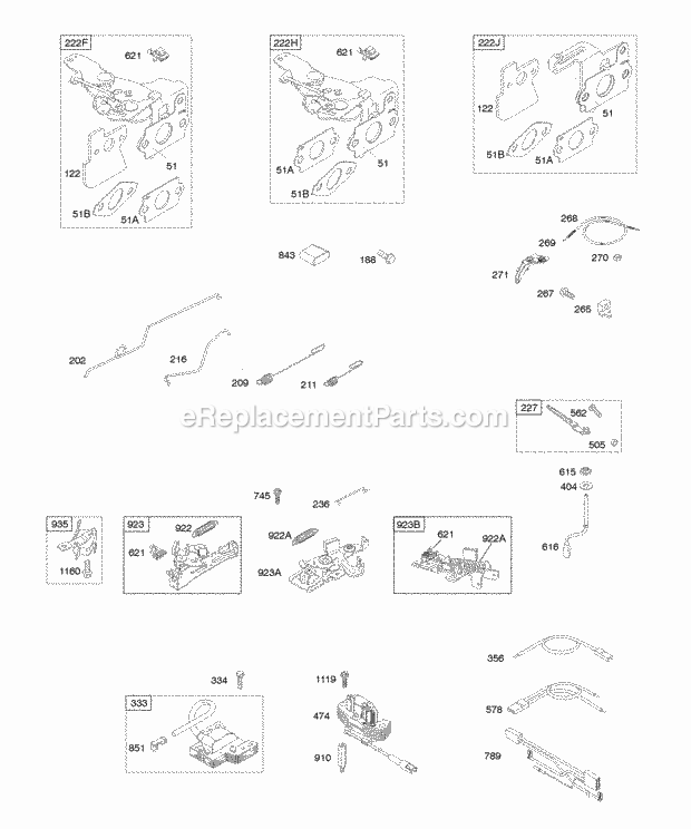 Briggs and Stratton 12S602-0015-F1 Engine Controls Flywheel Brake Governor Spring Ignition Diagram