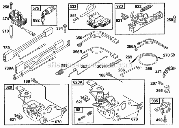 Briggs and Stratton 12S802-0657-01 Engine Elect Brake Controls Diagram